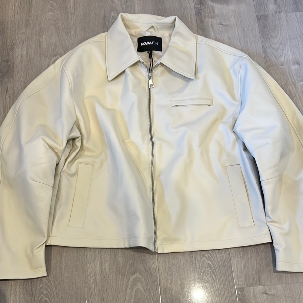 Fashion Nova Cream Bomber Jacket